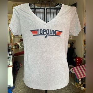 Ladies Funny V-Neck Top Gun T-shirt - XXL